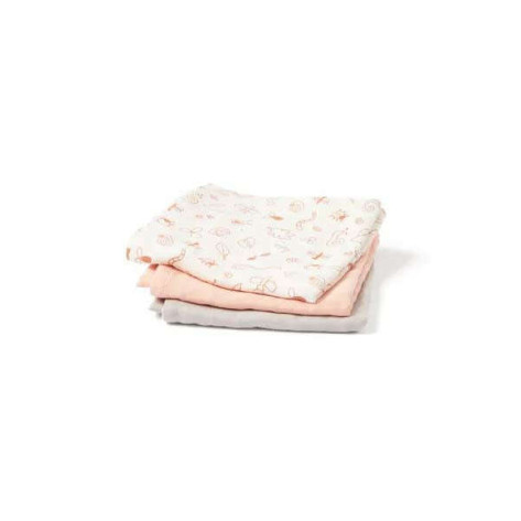 Kids Concept Σετ 3 Κουβερτάκια Αγκαλιάς από Μουσελίνα Pink mix