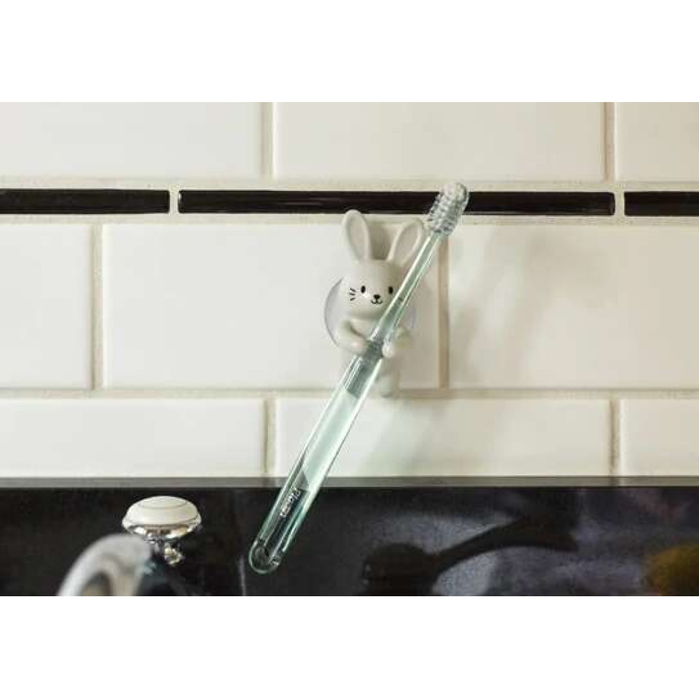 Kikkerland Βάση Για Οδοντόβουρτσα Με Βεντούζα Rabbit Toothbrush Holder