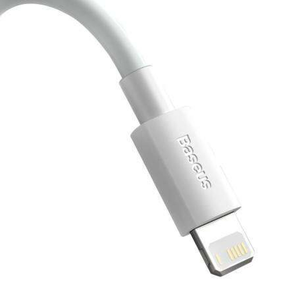  Κιτ Καλωδίων Δεδομένων Baseus Simple Wisdom USB σε Lightning 2.4A (2τμχ/σετ) 1.5m Λευκό