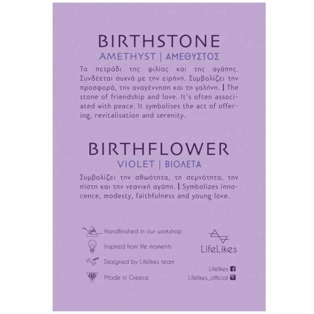 LifeLikes Κολιέ Birthstone February