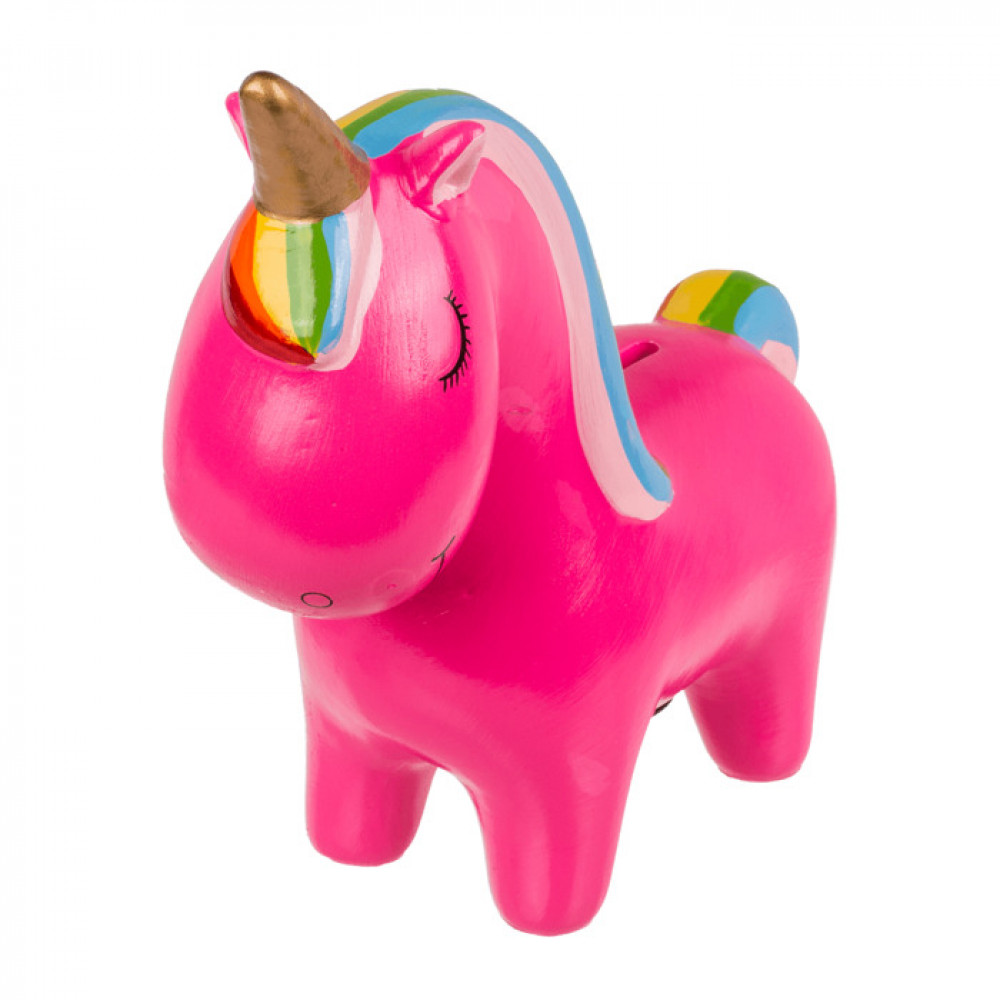 Κουμπαράς Κεραμικός Unicorn 19 cm (Ροζ)