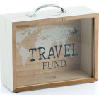 Κουμπαράς Ξύλινος Travel Fund 20 x 12 cm (Λευκό)