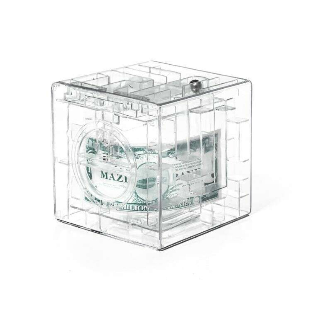 Κουμπαράς Λαβύρινθος - Money Maze 9 x 9 cm πλαστικό (Διάφανο)