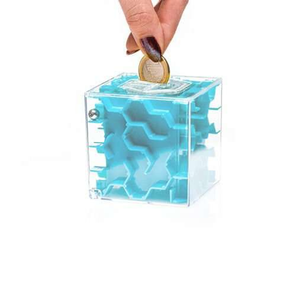 Κουμπαράς Λαβύρινθος - Money Maze 7 x 7 cm (Μπλε)