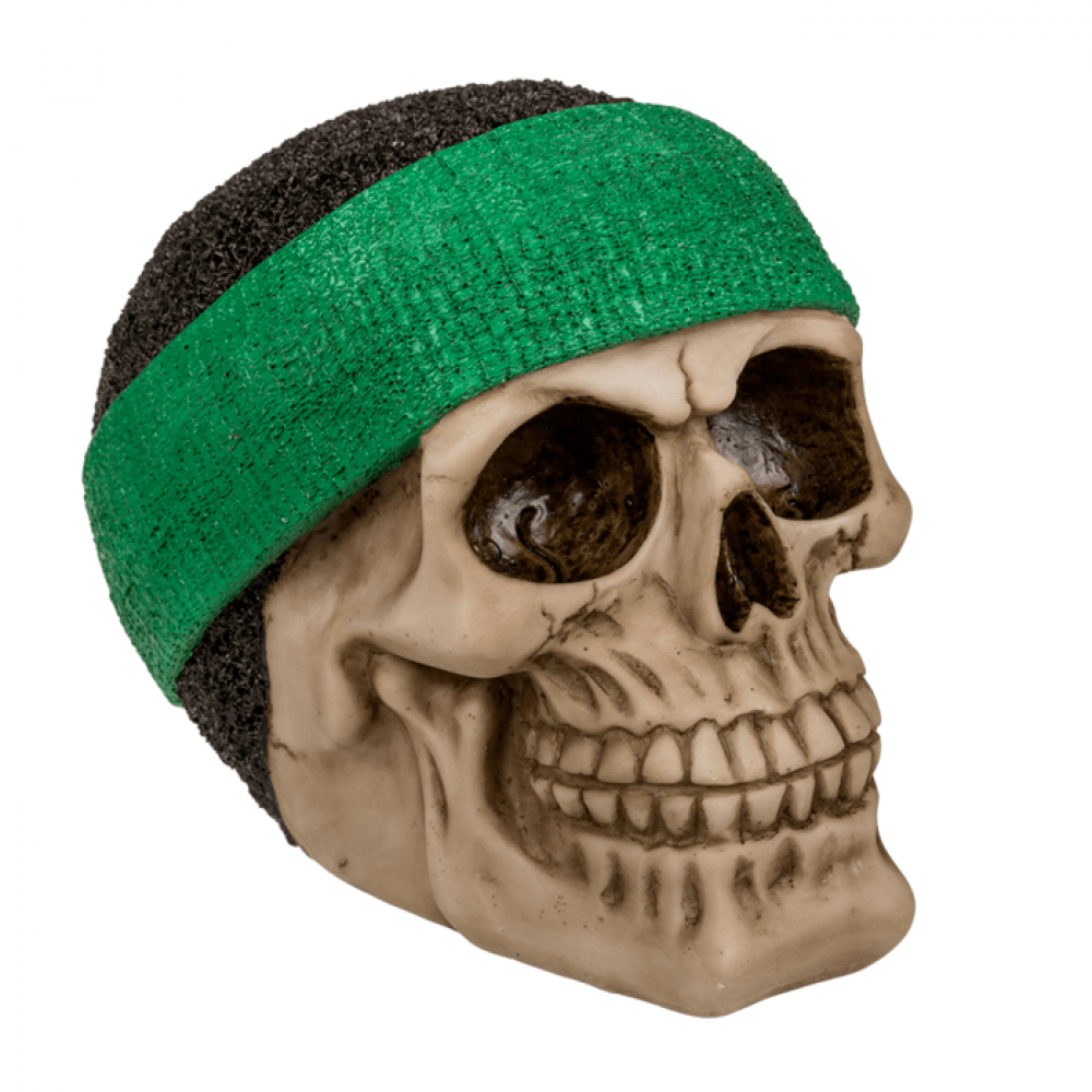 Κουμπαράς Νεκροκεφαλή με Κλειδαριά Skull With Headband 15 x 12 cm (Πράσινο)