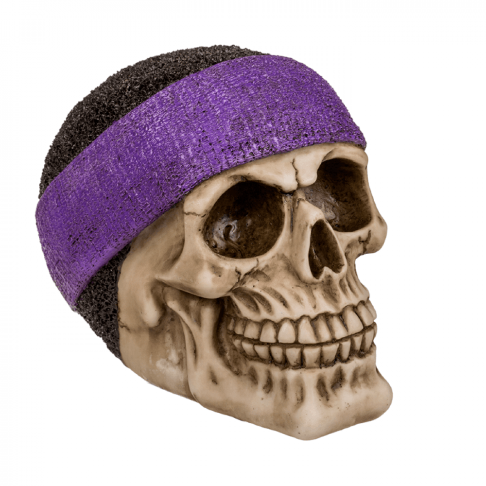 Κουμπαράς Νεκροκεφαλή με Κλειδαριά Skull With Headband 15 x 12 cm (Μωβ)