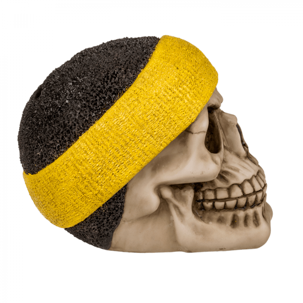 Κουμπαράς Νεκροκεφαλή με Κλειδαριά Skull With Headband 15 x 12 cm (Κίτρινο)