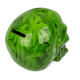 Κουμπαράς Νεκροκεφαλή με Κλειδαριά Skull With Leaves 15 x 12 cm (Πράσινο)