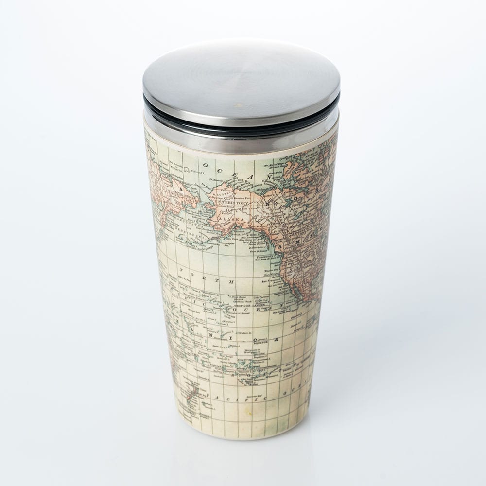 Κούπα Θερμός Bamboo Slide Cup Chic Mic Antique Map 420ml (BCS101)