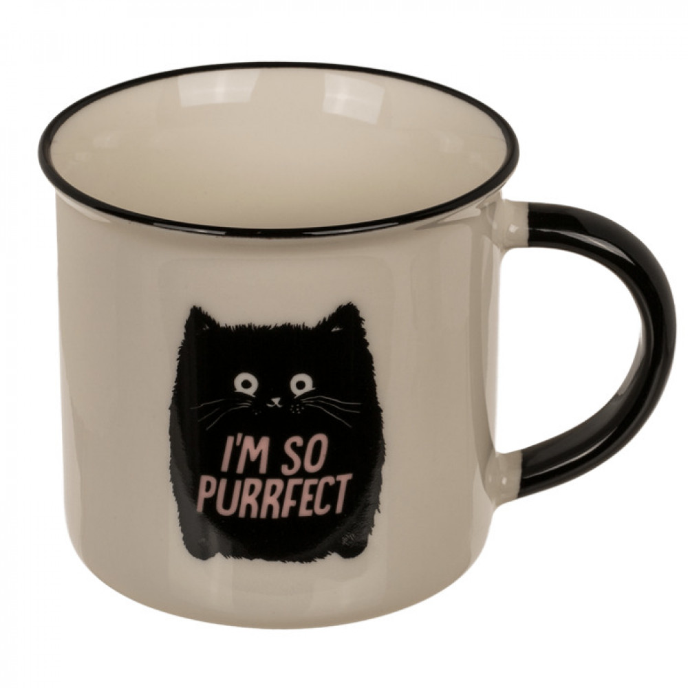 Κούπα Πορσελάνης Funny Kitten - I'm so Purrfect Λευκό (9 x 8,5 cm)