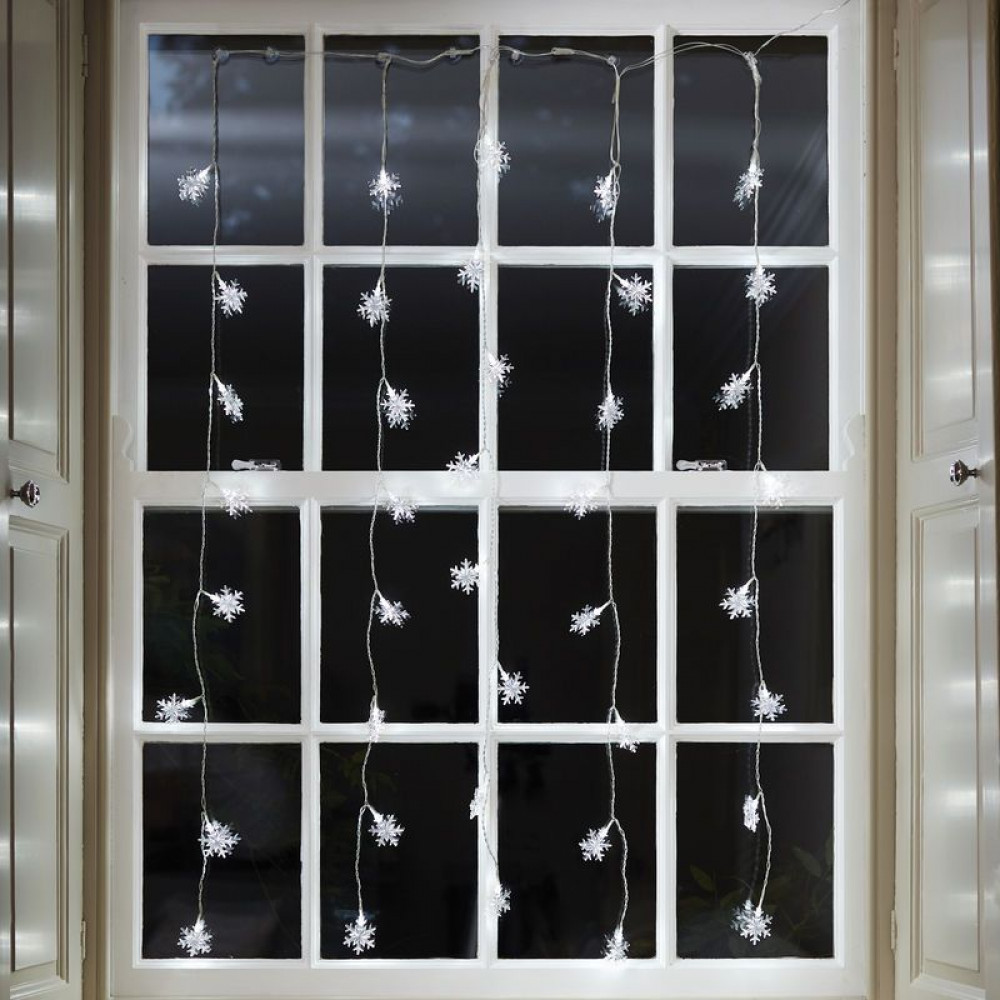 Κουρτίνα 100 Led με ψυχρό φωτισμό - Νιφάδες Χιονιού
