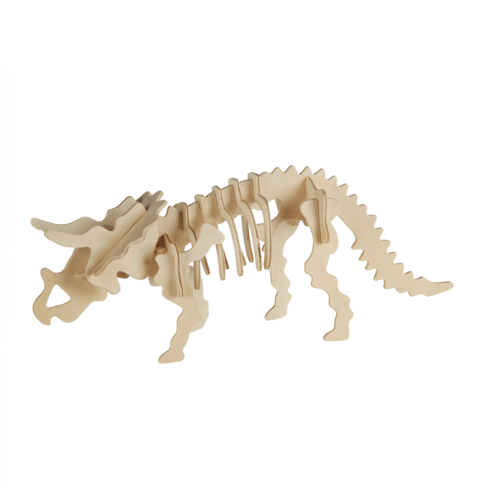 Ξύλινο 3D Παζλ Δεινόσαυρος - Τρικεράτωψ