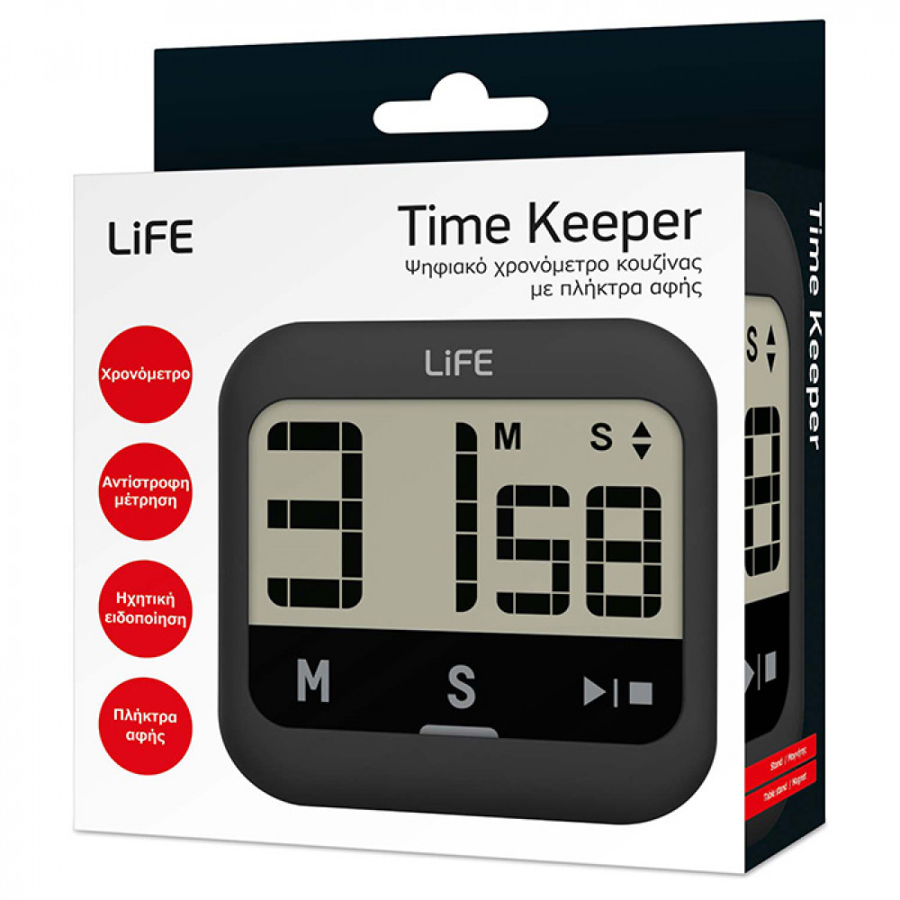 Life Ψηφιακό Χρονόμετρο Κουζίνας Time Keeper Αντίστροφης Μέτρησης