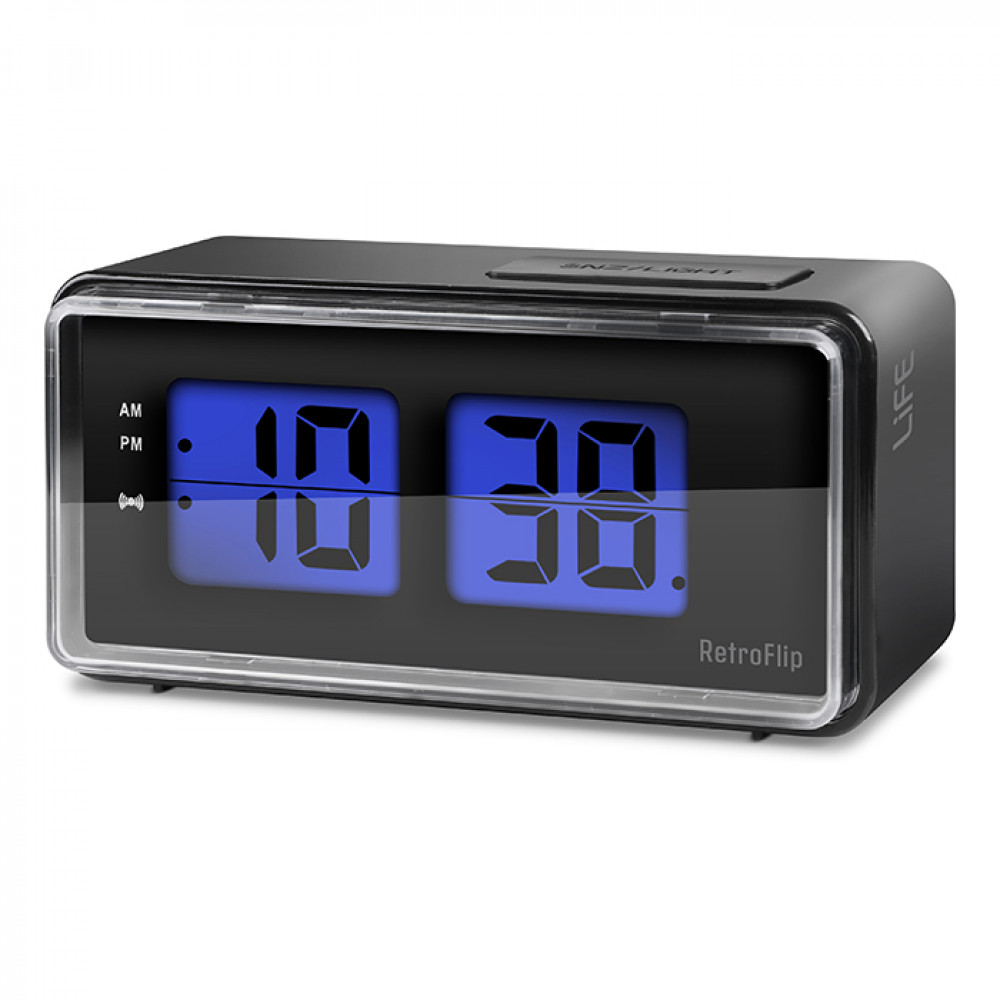 Life RetroFlip Ψηφιακό ρολόι / ξυπνητήρι με οθόνη LCD και retro flip design (Μαύρο)