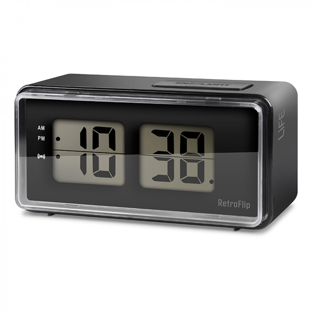 Life RetroFlip Ψηφιακό ρολόι / ξυπνητήρι με οθόνη LCD και retro flip design (Μαύρο)