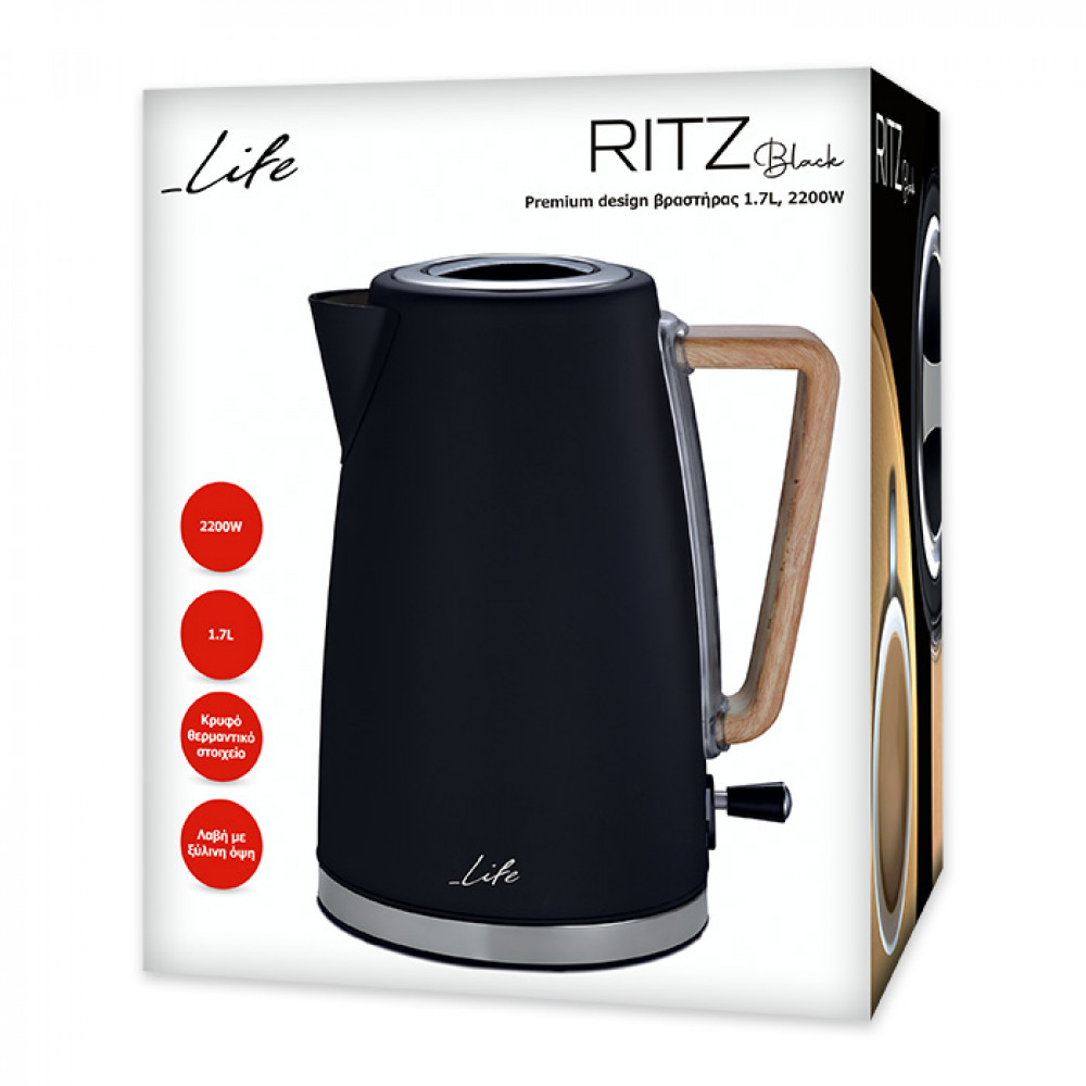 Life Ritz Premium design Βραστήρας 1.7lt 2200W (Μαύρο)