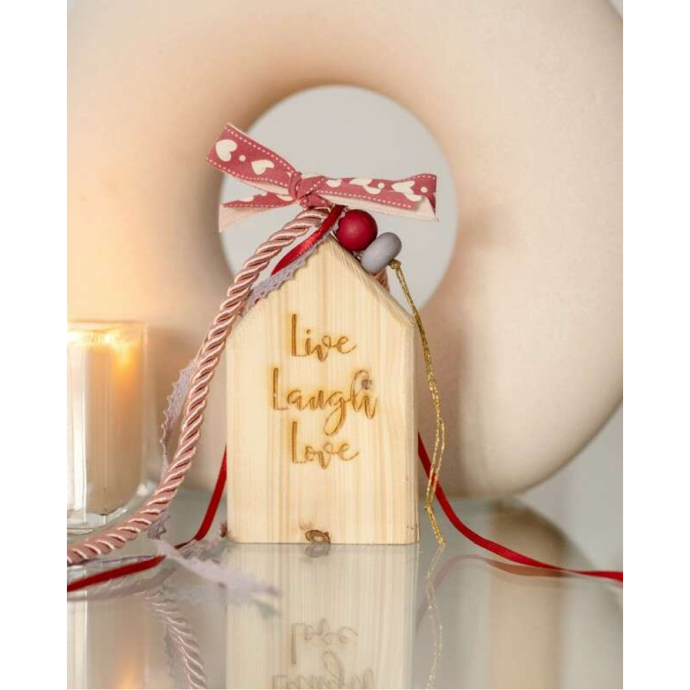 LifeLikes Γούρι Σπιτάκι Κρεμαστό Live Laugh Love