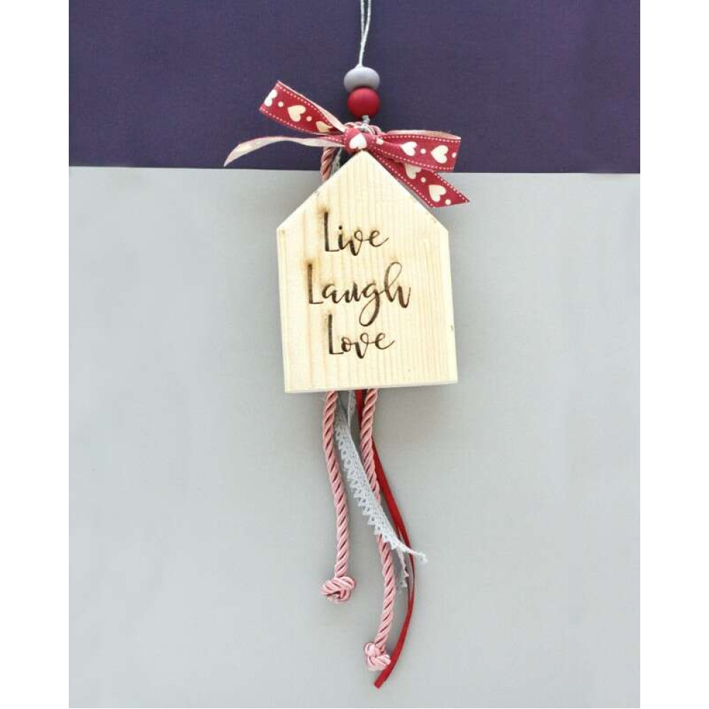 LifeLikes Γούρι Σπιτάκι Κρεμαστό Live Laugh Love