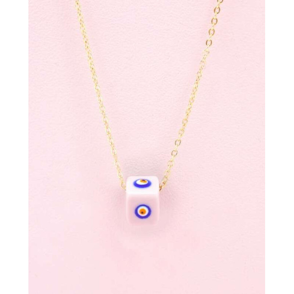 LifeLikes Κολιέ Κύβος Ροζ Με Μάτι