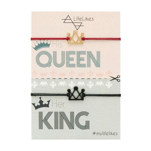 LifeLikes Σετ Βραχιόλια Charm King Queen