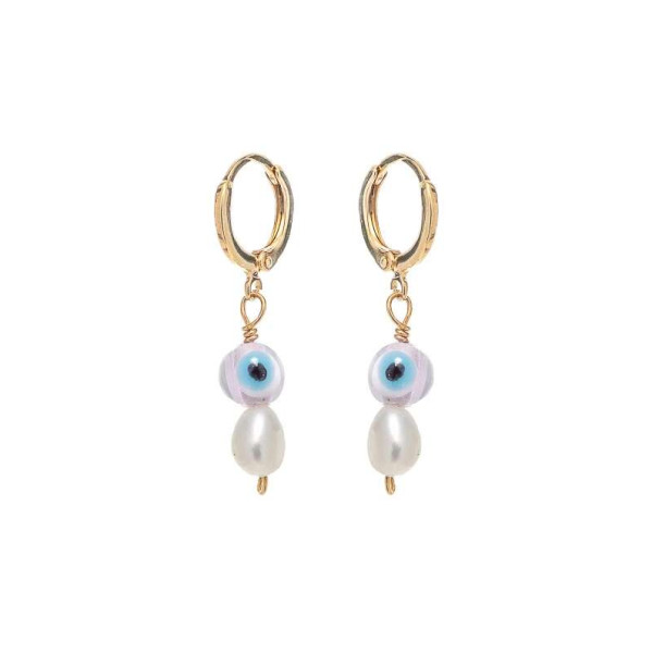 LifeLikes Σκουλαρίκια Μάτια Ροζ Hoops