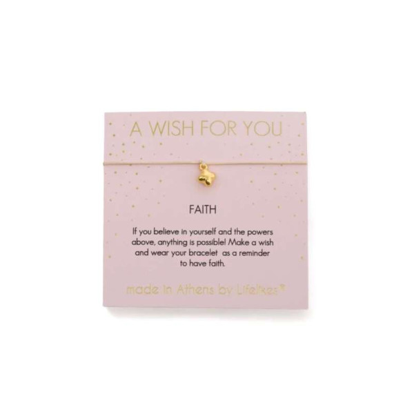 LifeLikes Βραχιόλι Ευχούλα Faith (Χρυσό)
