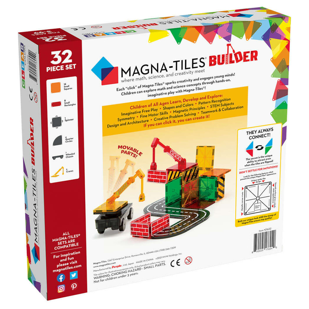 Magna-Tiles Μαγνητικό Παιχνίδι 32 κομματιών Builder