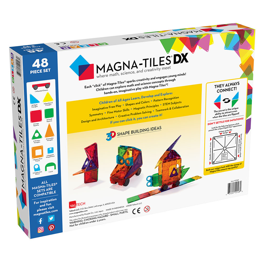 Magna-Tiles Μαγνητικό Παιχνίδι 48 κομματιών DX
