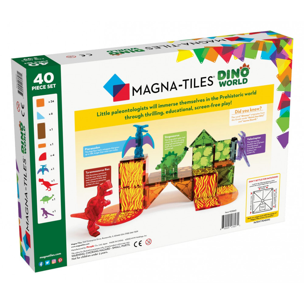 Magna-Tiles Μαγνητικό Παιχνίδι 40 κομματιών Dino World