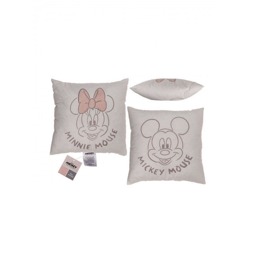 Διακοσμητικό Μαξιλάρι Disney Minnie & Mickey 40 x 40 cm (Λευκό)