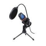 ART AC-02 Πυκνωτικό Μικρόφωνο USB LED με αντιανέμιο και Stand (Μαύρο)