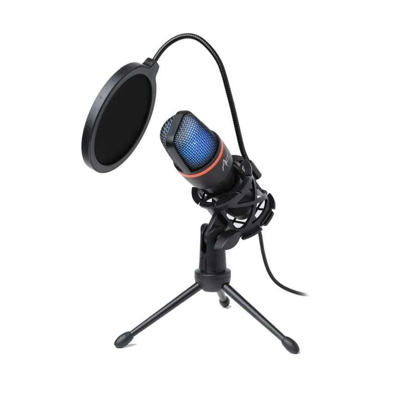 ART AC-02 Πυκνωτικό Μικρόφωνο USB LED με αντιανέμιο και Stand (Μαύρο)