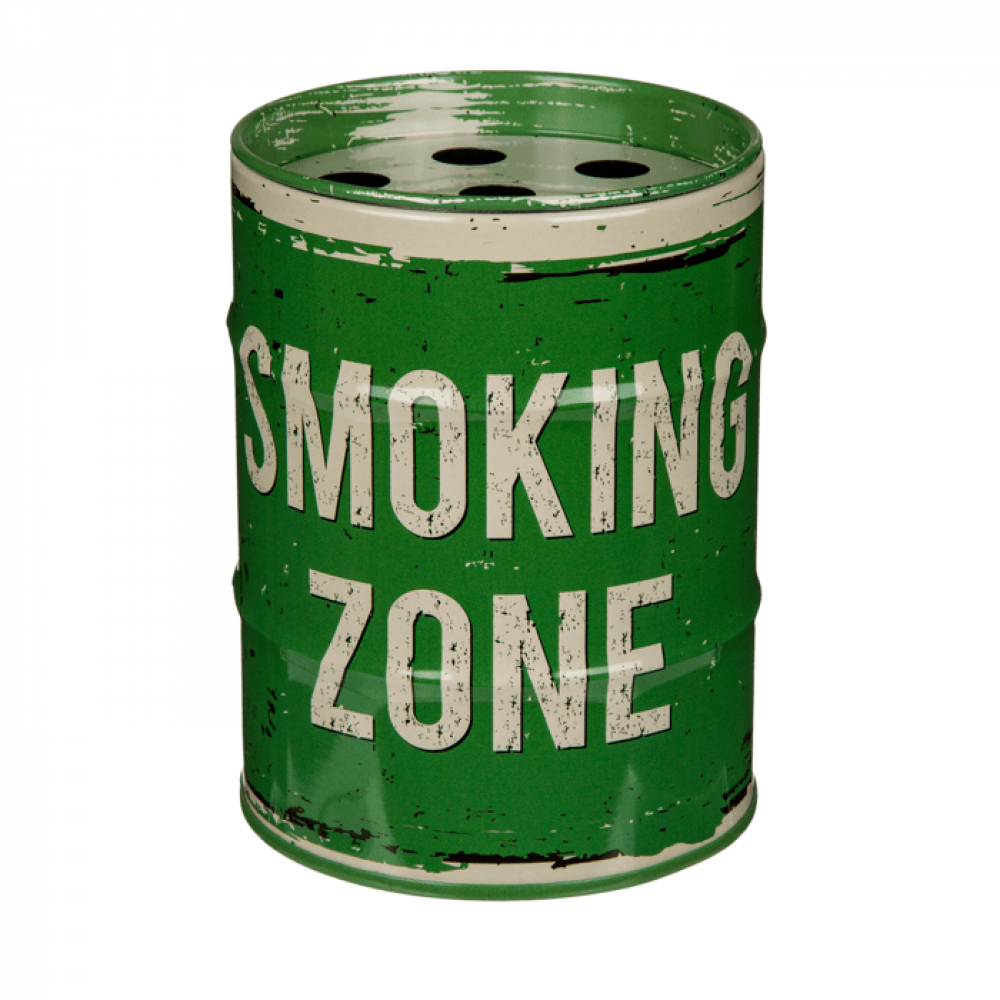 Μεταλλικό Τασάκι σε Σχήμα Βαρέλι Λαδιού Smoking Zone (Πράσινο)