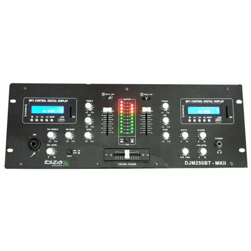 Μίκτης για DJ 2 καναλιών με USB, SD και BLUETOOTH - Ibiza Sound DJM250BT-MKII 