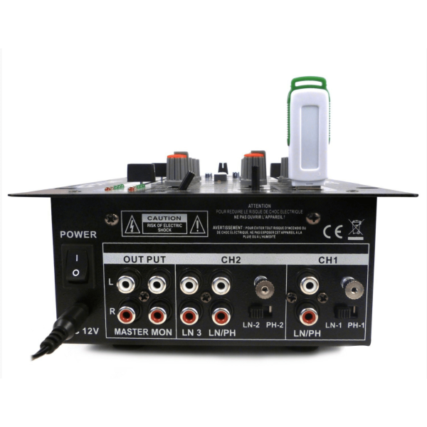 Μίκτης με αναπαραγωγή USB-MP3,  ψηφιακή οθόνη και Bluetooth - ibiza Sound DJM150USB-BT