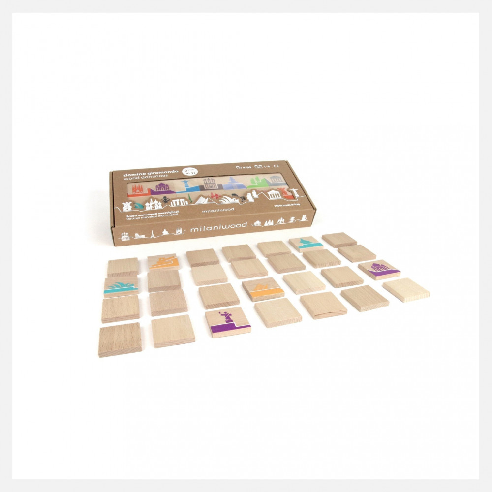 Milaniwood Ξύλινο Επιτραπέζιο Παιχνίδι «Ντόμινο του Κόσμου»