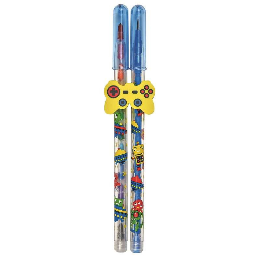 Moses 3-in-1 Stacking Pencils Μολύβια Κηρομπογιές Γόμα (Μπλε)