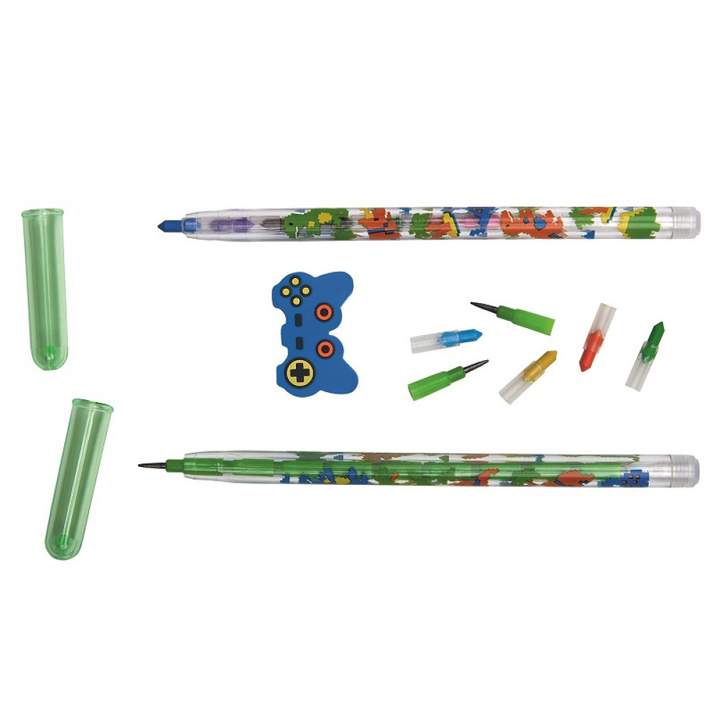 Moses 3-in-1 Stacking Pencils Μολύβια Κηρομπογιές Γόμα (Πράσινο)