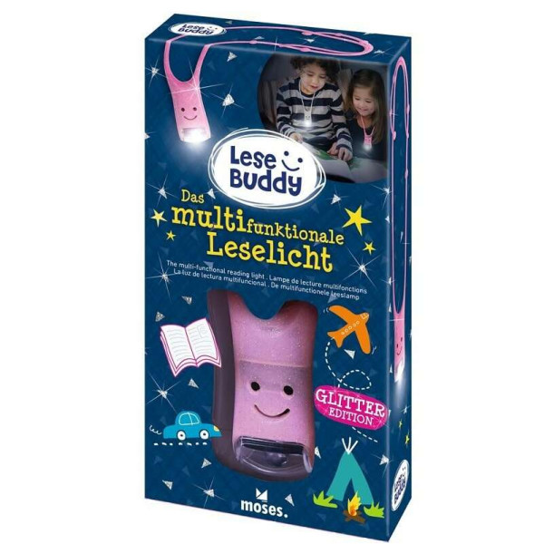 Moses Φωτάκι Διαβάσματος Led Reading Buddy (Glitter Pink)