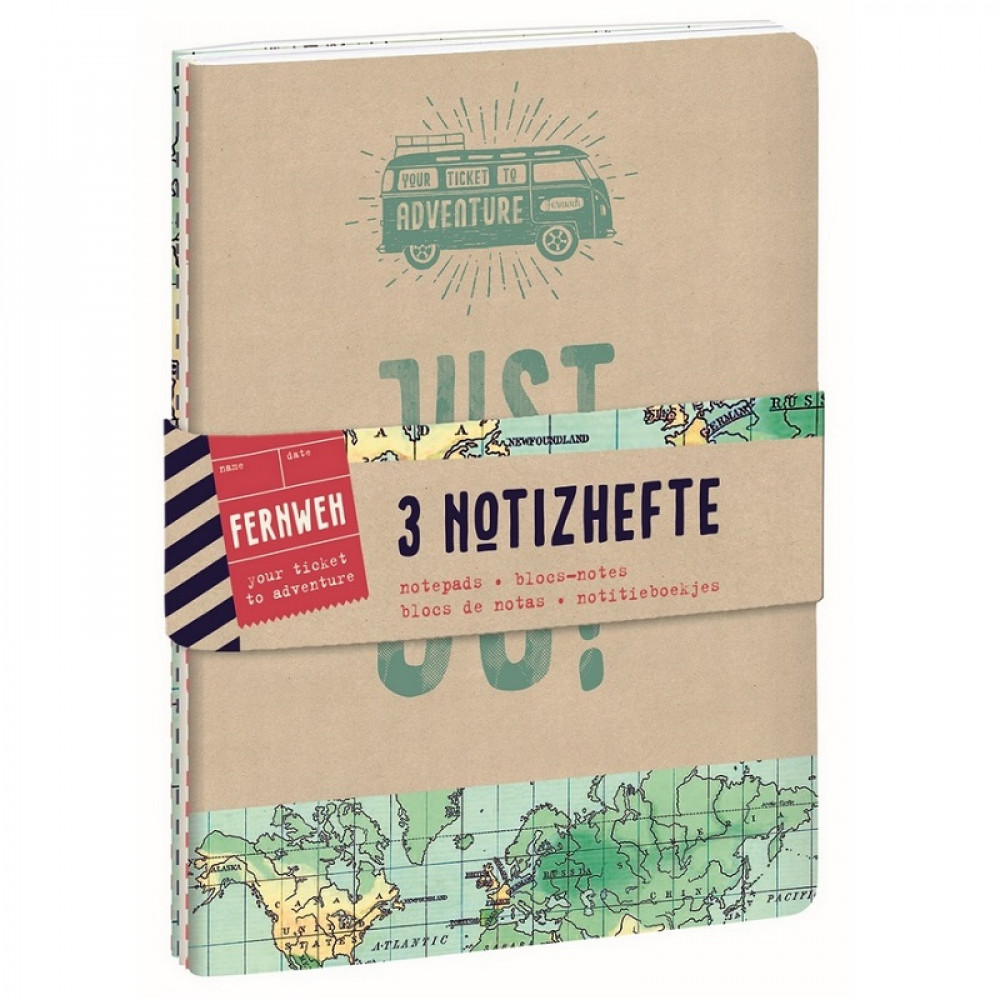 Moses Wanderlust Σετ Τρία Σημειωματάρια Travel Notes set of 3 (M82477)