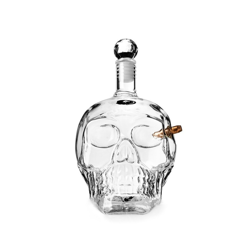 Μπουκάλι ποτού Νεκροκεφαλή με σφαίρα και αεροστεγές πώμα Skull Bottle 700ml