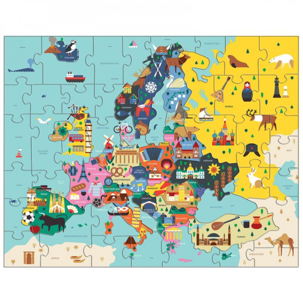 Mudpuppy Παζλ Γεωγραφία Ευρώπης 70 κομματιών