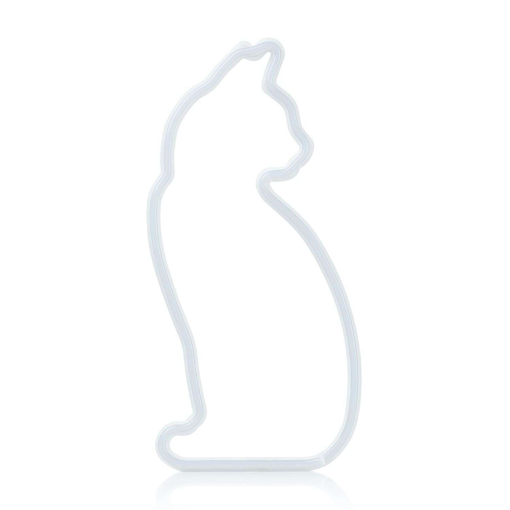 Mustard Cat Sitting Neon Light Φωτιστικό LED με Καλώδιο USB  (15 x 30 x 2 cm)