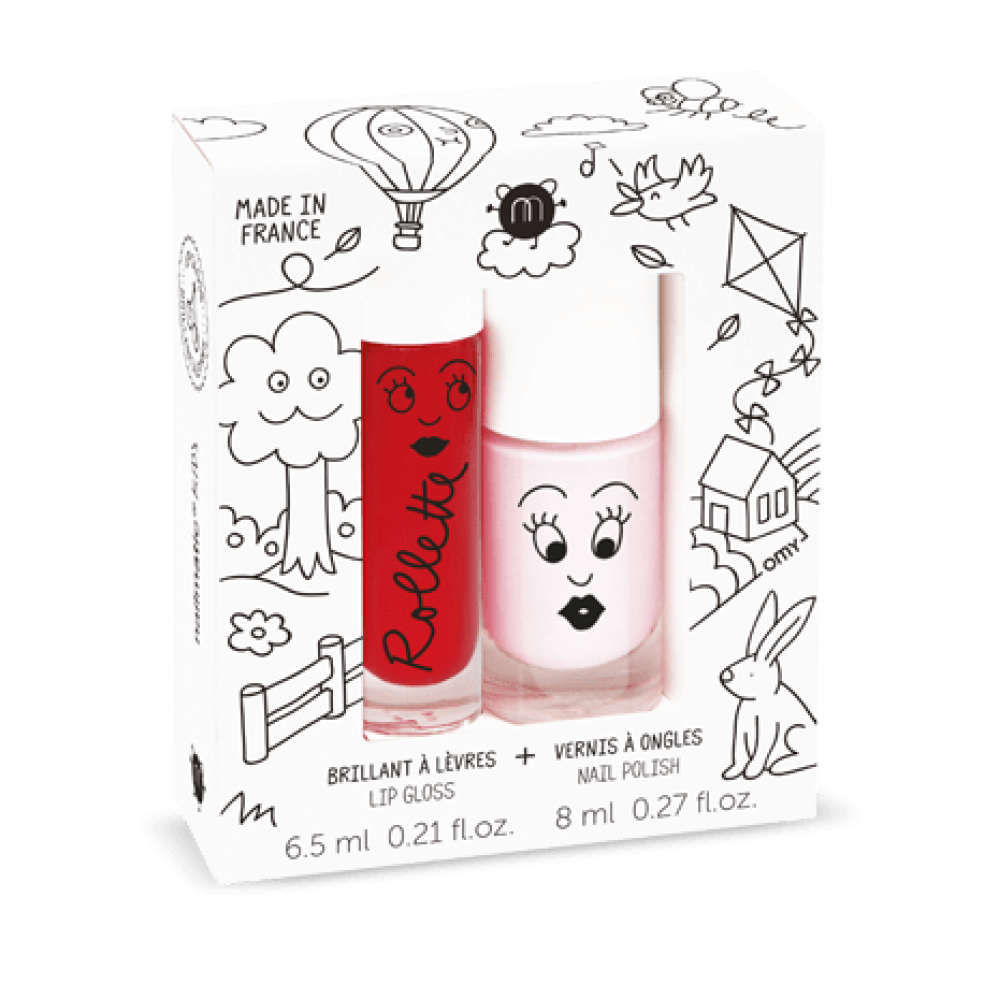 Nailmatic Σετ Lip gloss+βερνίκι νυχιών Kids Cottage (Cerise-Bella)