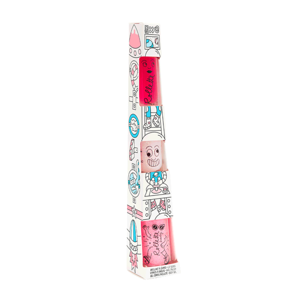 Nailmatic Totem Σετ Βερνικιού Polly, Lip Gloss Βατόμουρο και Glitter Σώματος Βατόμουρο