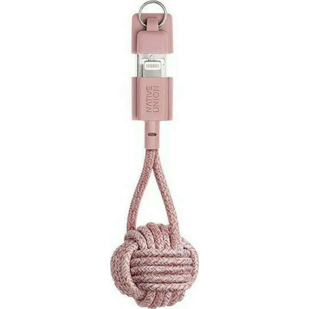 Native Union KEYLT01 Key Cable Μπρελόκ USB A σε Lightning 0.15m (Rose)