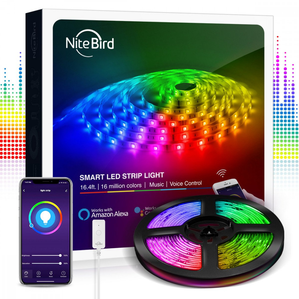 NiteBird SL3 smart led ταινία SMD5050 12V 2.4W/m IP20 wifi 2.4GHz 10m (2x5m)