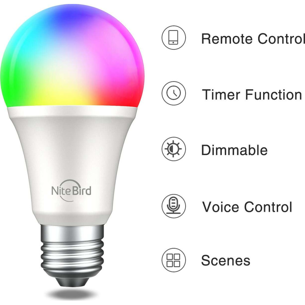 Nitebird WB4 Smart Led Filament Dimmable Λάμπα 8W E27 RGBW