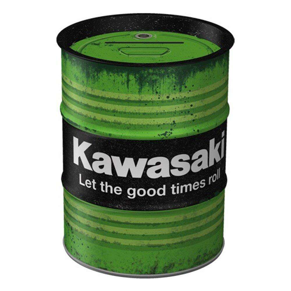 Nostalgic Art Μεταλλικός Κουμπαράς Oil Barrel Kawasaki - Let the good times roll