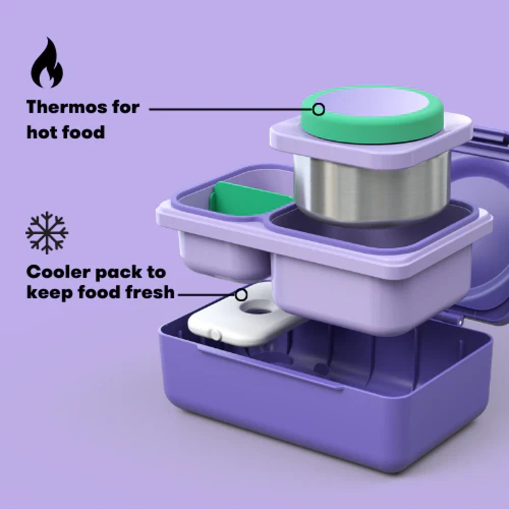 OmieBox Up Φαγητοδοχείο με 2 Ζώνες Θερμοκρασίας 1.15lt (Galaxy Purple)
